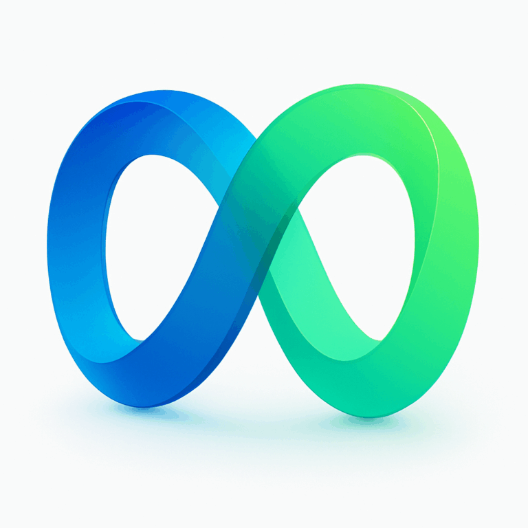 Infinity symbol with blue and green colors