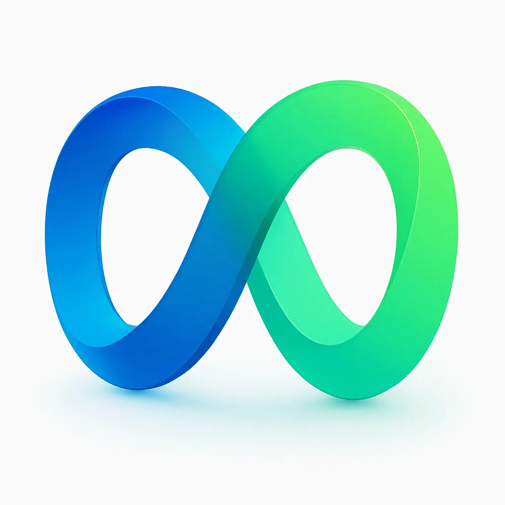 Infinity symbol with blue and green colors