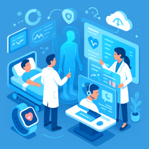 Illustration of futuristic healthcare technology