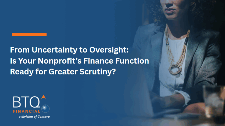 Title card for BTQ webinar on nonprofit oversight preparation