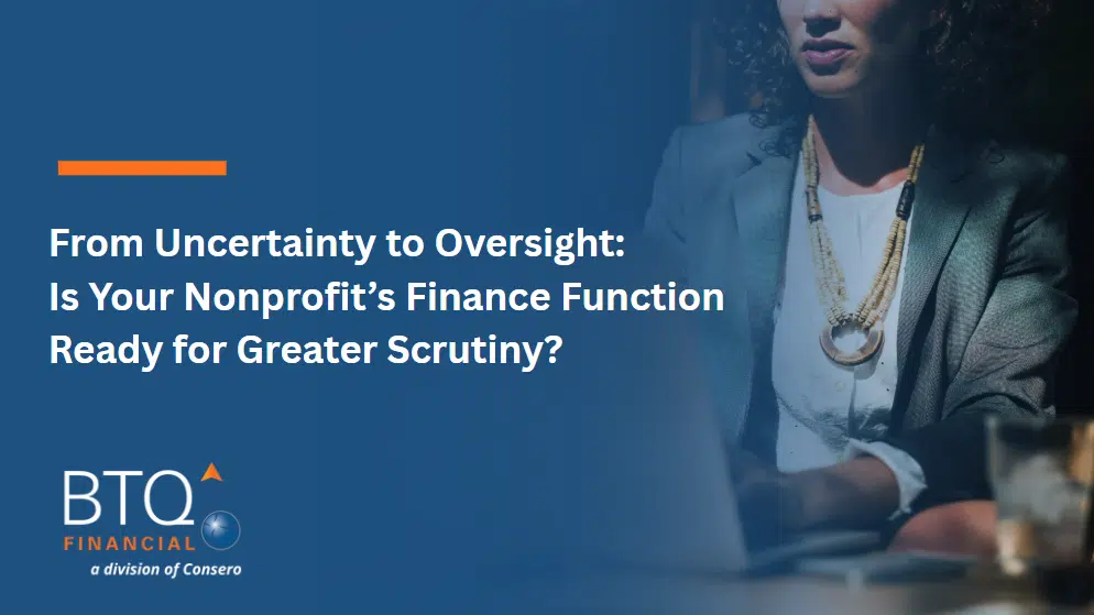 Title card for BTQ webinar on nonprofit oversight preparation
