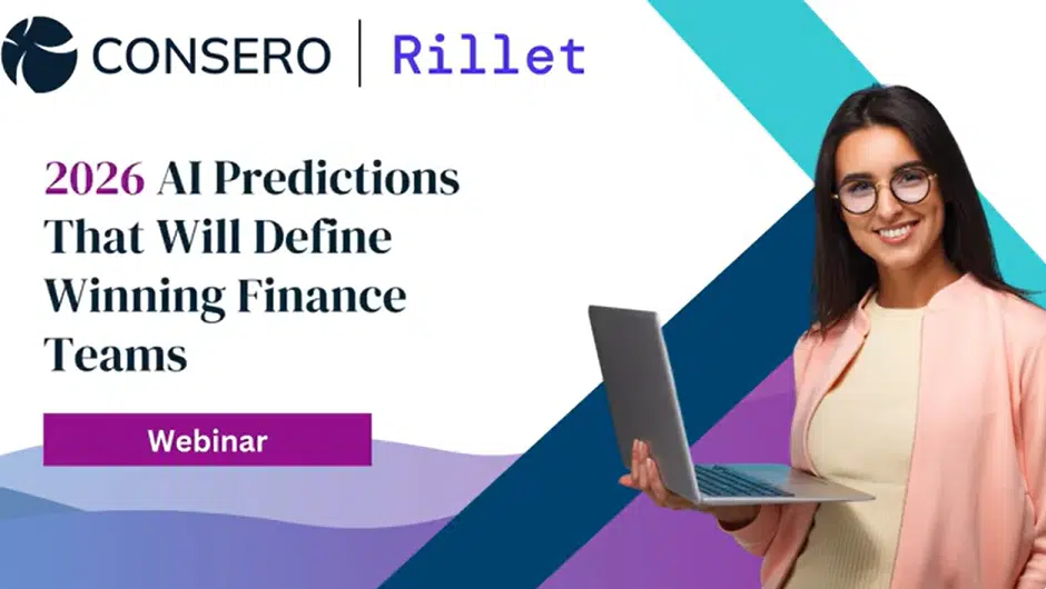 Title card for Consero x Rillet AI predictions webinar