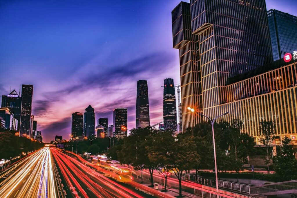 Beijing skyline at night