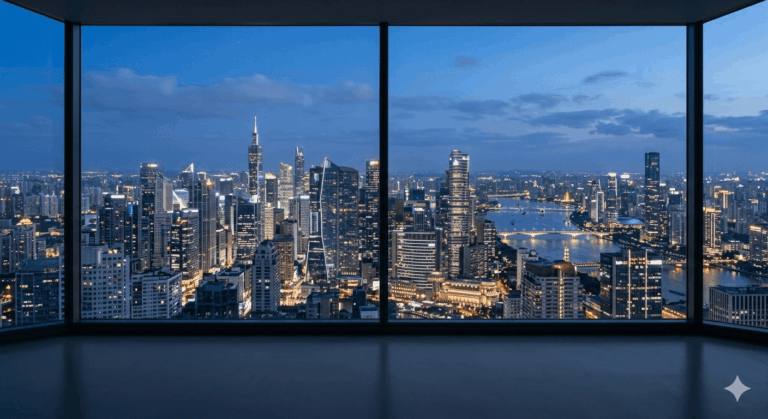 abstract view of city skyline